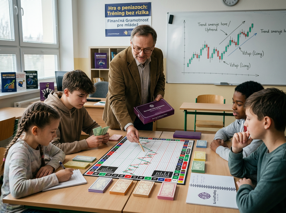 Objavte tradingovú hru pre školy a lektorov, ktorá učí burzu, investície, riziko a disciplínu cez praktický zážitok, nie len teóriu.